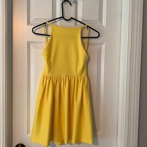 Yellow sun dress with open back